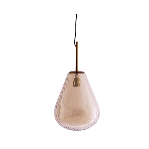 Borostyán színű függőlámpa üveg búrával Leona – Light & Living