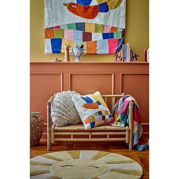 Bézs-borostyán színű gyapjú gyerek szőnyeg ø110 cm Sun – Bloomingville Mini-image-2