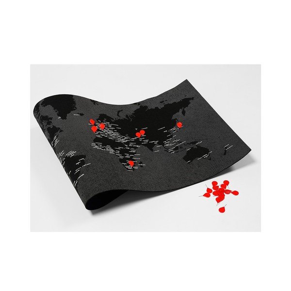 Pin World Mini fekete falitérkép, 77 x 48 cm - Palomar-image-2