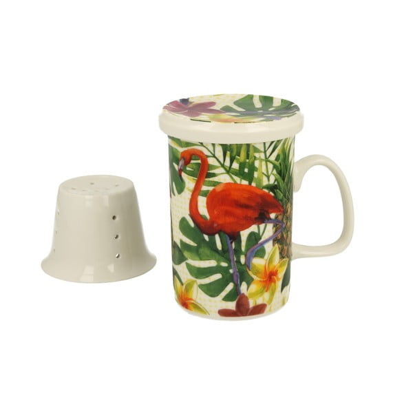 Flamingo porcelán bögre porcelán szűrővel, 320 ml - Duo Gift