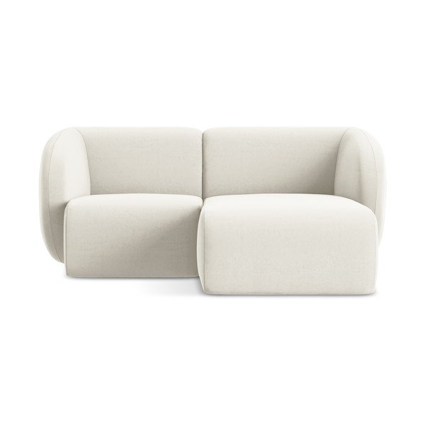 Bézs bársony sarokkanapé (jobb oldali-heverő résszel) Lani – Makamii