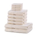 Marina Ecru szett 8 világos krémszínű törölközővel és 2 fürdőlepedővel - DecoKing