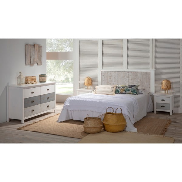 Romantica fehér-szürke éjjeliszekrény, 46 x 50 cm - Marckeric-image-1