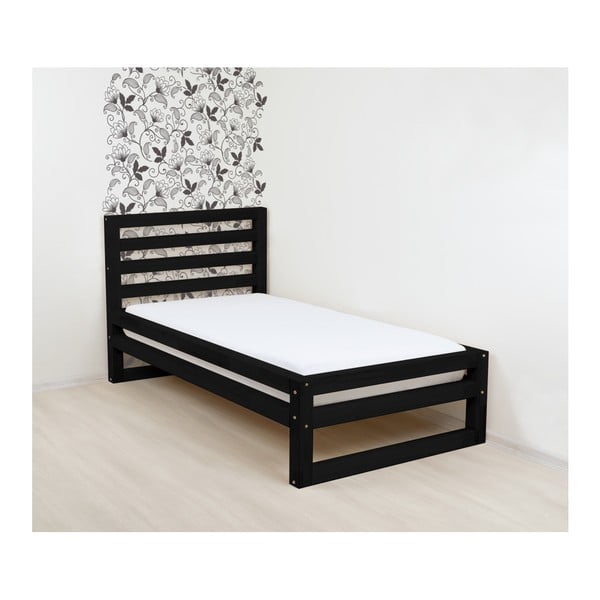 DeLuxe fekete fa egyszemélyes ágy, 200 x 80 cm - Benlemi
