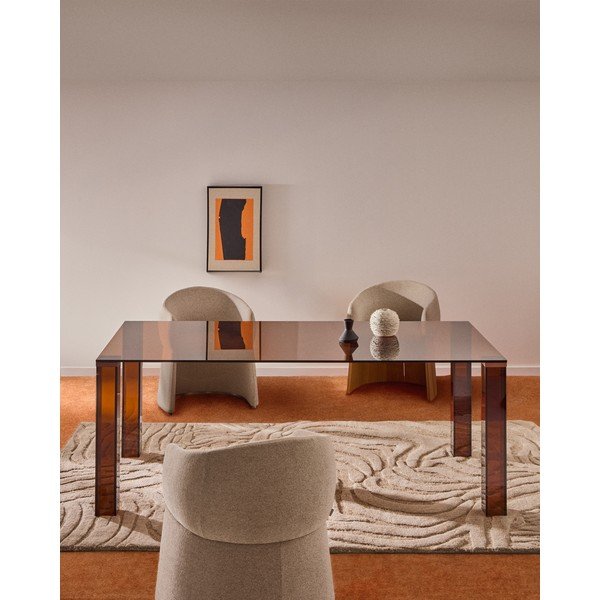 Üveg étkezőasztal 100x200 cm Adularia – Kave Home-image-1