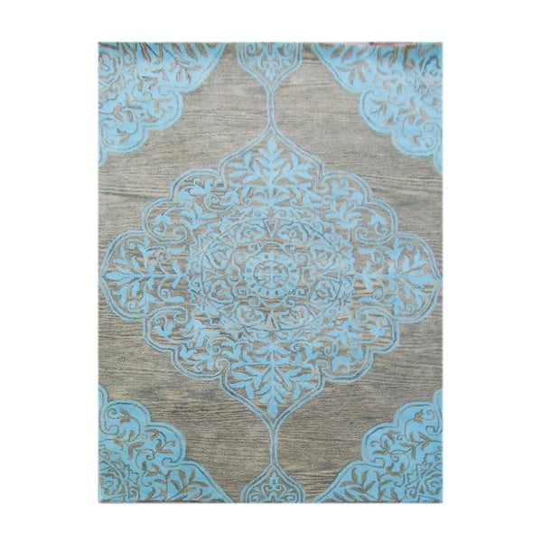 Kirman kézzel készített kék szőnyeg, 183 x 122 cm - Bakero