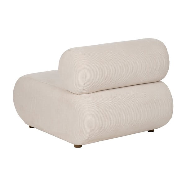 Krémszínű kordbársony fotel – Ixia-image-3