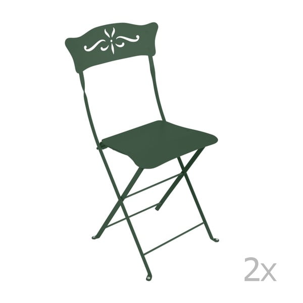 Bagatelle zöld összecsukható fém kerti szék, 2 db - Fermob