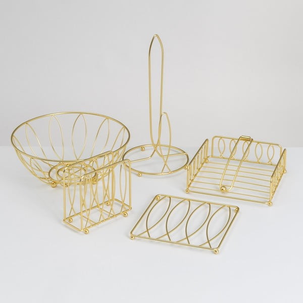 Aranyszínű fém papírtörlő tartó ø 16 cm – Casa Selección-image-1