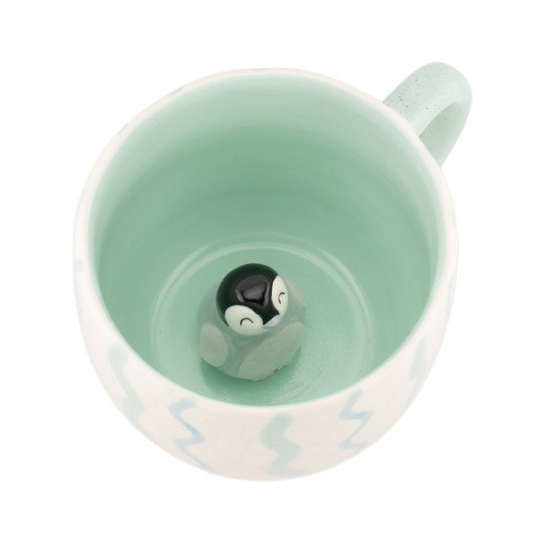 Mentazöld bögre Surprise Penguin – Sass & Belle