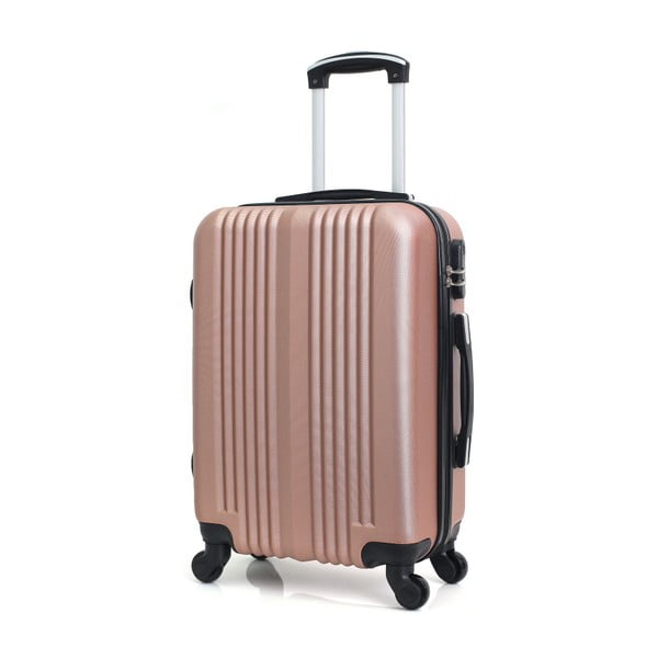 Lipari roséarany színű gurulós bőrönd, 37 l - Hero-image-4