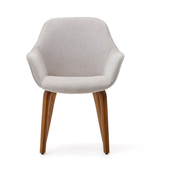 Bézs kárpitozott étkezőfotel Aleli – Kave Home-image-4