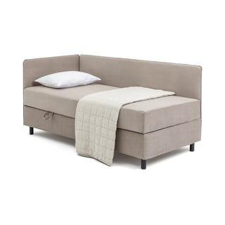 Szürkésbarna kárpitozott ágyneműtartós egyszemélyes ágy matraccal 90x200 cm Avela – Bonami Selection