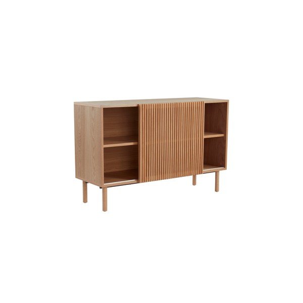Natúr színű szekrény tolóajtóval kőrisfa dekorral 124x80x45 cm Sion – Jotex-image-2