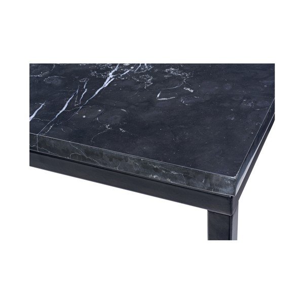 Accent fekete márvány kávézó asztal fekete fém vázzal, 75 cm széles - RGE-image-1