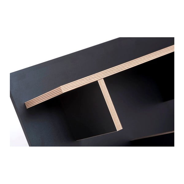 Bern fekete fali polc, hosszúság 90 cm - TemaHome-image-2