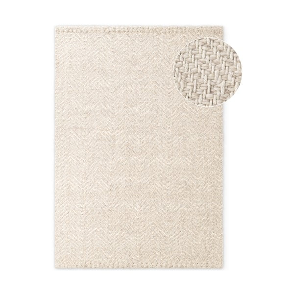 Krémszínű-elefántcsont színű kézi szövésű gyapjúkeverék szőnyeg 160x230 cm Majoli – Elle Decoration