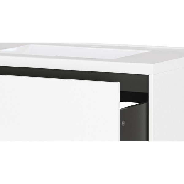 Fehér matt fali mosdó alatti szekrény 81x61 cm Bodera – Germania-image-4
