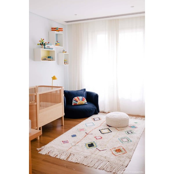 Krémszínű mosható kézi szövésű pamut szőnyeg 140x200 cm Kaarol – Lorena Canals-image-1