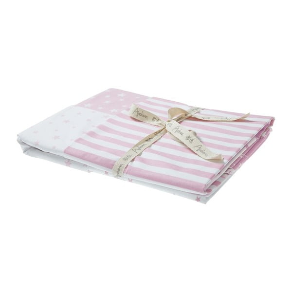 Carino rózsaszín egyszemélyes pamut, gyerek ágyneműhuzat lepedővel, 90 x 120 cm - Mike & Co. NEW YORK-image-2