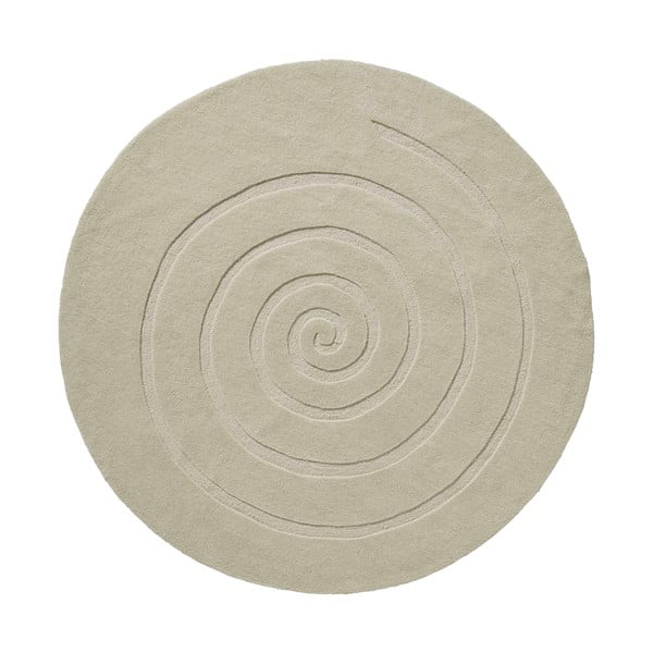Spiral krémfehér gyapjú szőnyeg, ⌀ 140 cm - Think Rugs