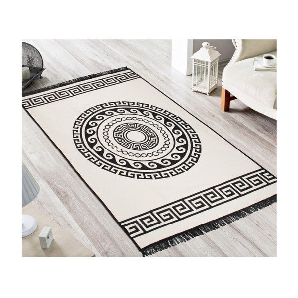 Mandala bézs-fekete kétoldalas szőnyeg, 120 x 180 cm-image-2