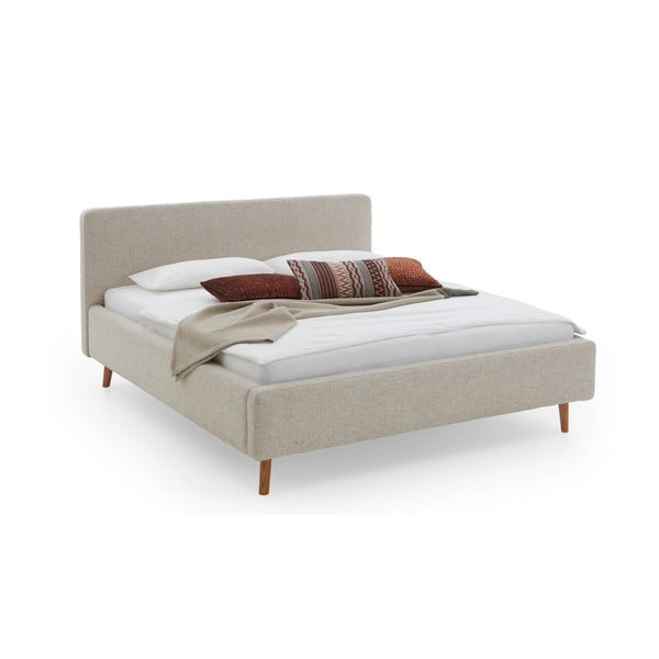 Bézs kárpitozott franciaágy ágyrács nélkül 140x200 cm Mattis – Meise Möbel-image-4