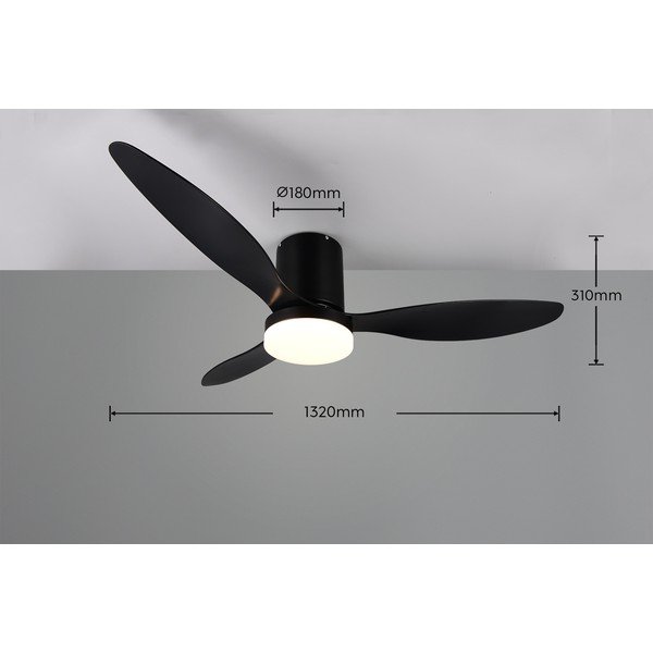 Matt fekete LED mennyezeti lámpa ø 132 cm Göteborg – Reality-image-4