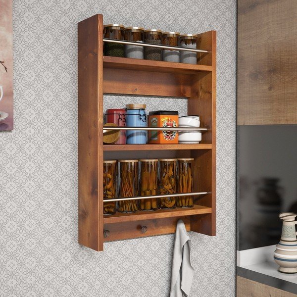 Selo Walnut konyhai falipolc fából-image-1