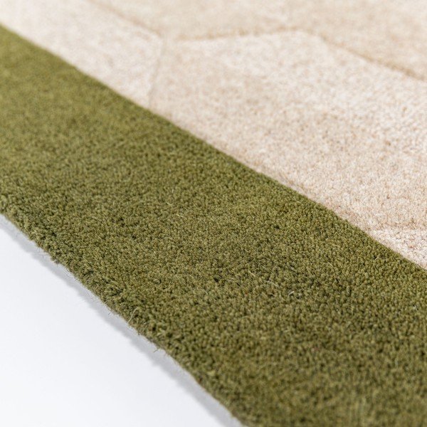 Zöld-natúr színű kézi szövésű gyapjú szőnyeg 200x290 cm Apex Border Wool – Flair Rugs-image-2
