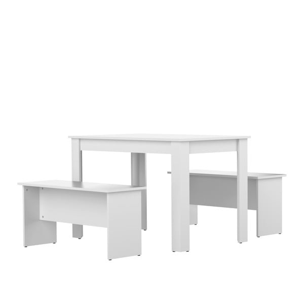 Nice fehér étkezőasztal, 2 paddal - Symbiosis