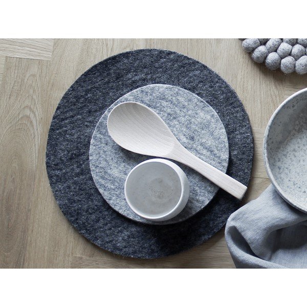 Felt Coaster antracit kötött gyapjúalátét, ⌀ 30 cm - Wooldot-image-1