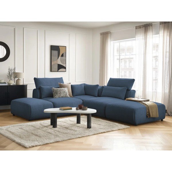 Kék állítható moduláris sarokkanapé Jana – Bobochic Paris-image-2