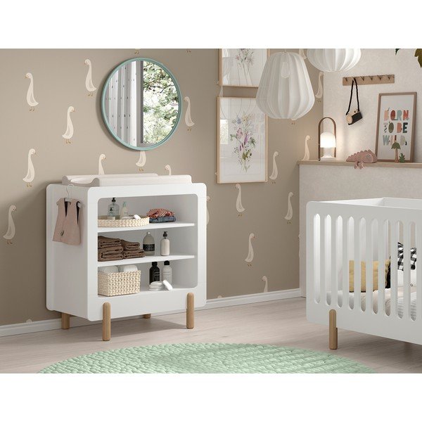 Fehér gyerek komód pelenkázó feltéttel 88x95x57 cm Smile – Vipack-image-1