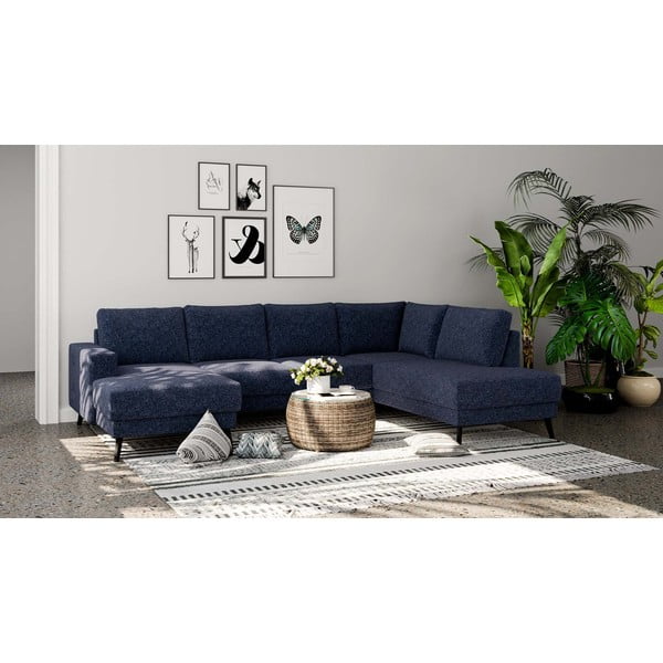 Sötétkék sarokkanapé (jobb oldali) Fynn – Ghado-image-1