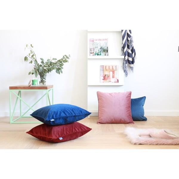 Jeans kék párnahuzat bársonyos felülettel, 50 x 50 cm - WeLoveBeds-image-1