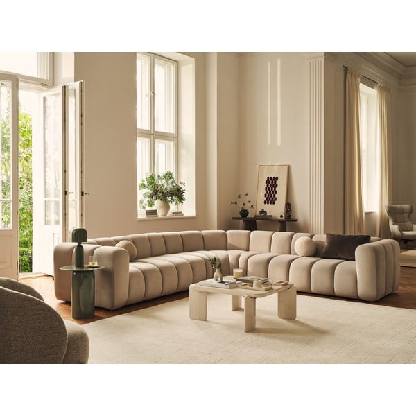 Antracitszürke bársony moduláris sarokkanapé Lupine – Micadoni -image-1