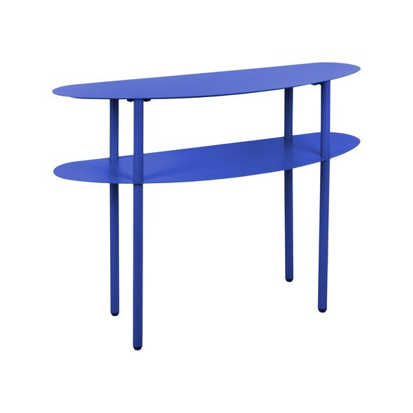Kék fém konzolasztal 28x90 cm Cool Retro – Leitmotiv