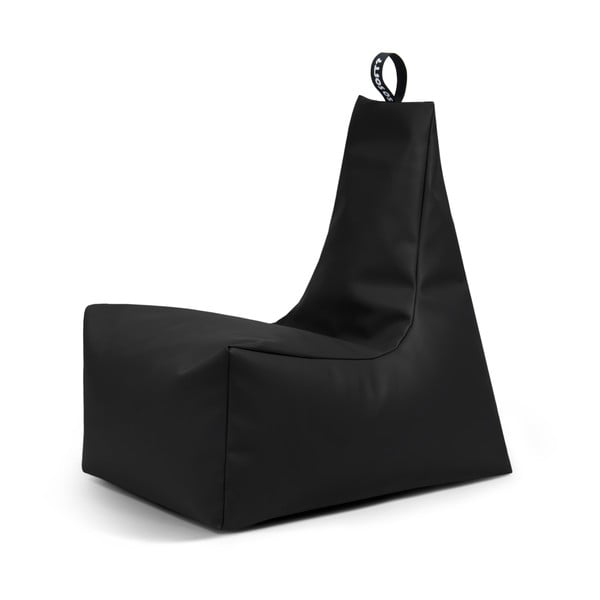 Fekete bőrutánzat babzsákfotel Icy XL – So Soft?