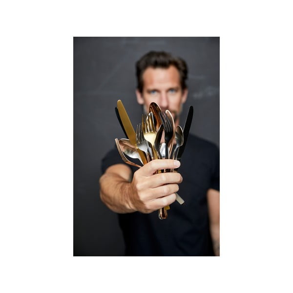 Matt ezüstszínű acél evőeszköz készlet 16 db-os – Bitz-image-3