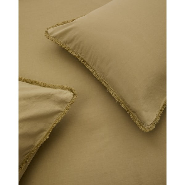 Sárga-zöld kétszemélyes hosszabbított pamut-perkál ágyneműhuzat 260x240 cm Sifinia – Kave Home-image-2