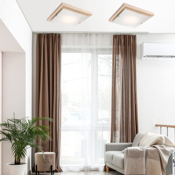 Barna-natúr színű mennyezeti lámpa 30x30 cm Pedro – LAMKUR-image-1