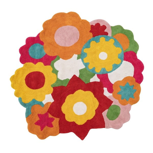 Pamut gyerek szőnyeg ø 150 cm Flowers – Ixia