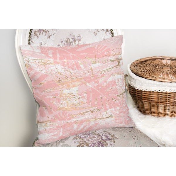 Pink Leafes Brush párnahuzat, 45 x 45 cm - Minimalist Cushion Covers-image-1