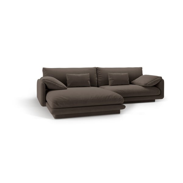 Barna bársony sarokkanapé (bal oldali-heverő résszel) Torino – Micadoni -image-2