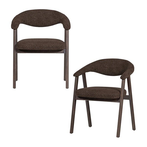 Barna kárpitozott karfás étkezőszék szett 2 db-os Avar – WOOOD
