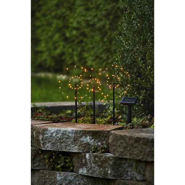 Napelemes LED talajba szúrható kültéri lámpa szett 3 db-os (magasság 40 cm) Firework  – Star Trading-image-2
