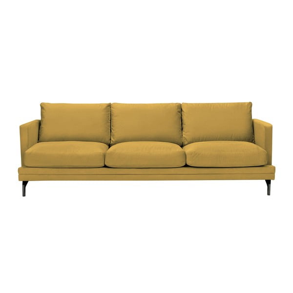 Jupiter sárga háromszemélyes kanapé, fekete lábakkal - Windsor & Co Sofas