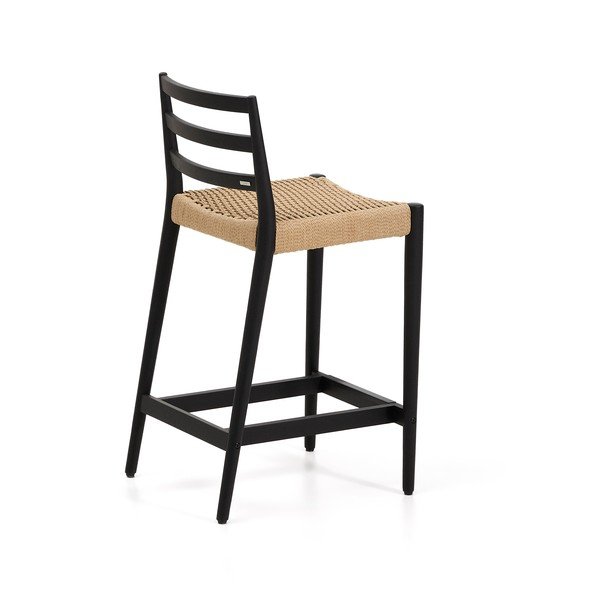 Fekete-natúr színű tölgyfa bárszék (ülésmagasság 65 cm) Analy – Kave Home-image-3