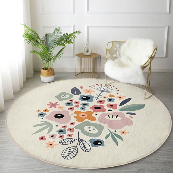 Mosható-robotporszívóval tisztítható kerek szőnyeg ø 120 cm Comfort – Mila Home-image-4